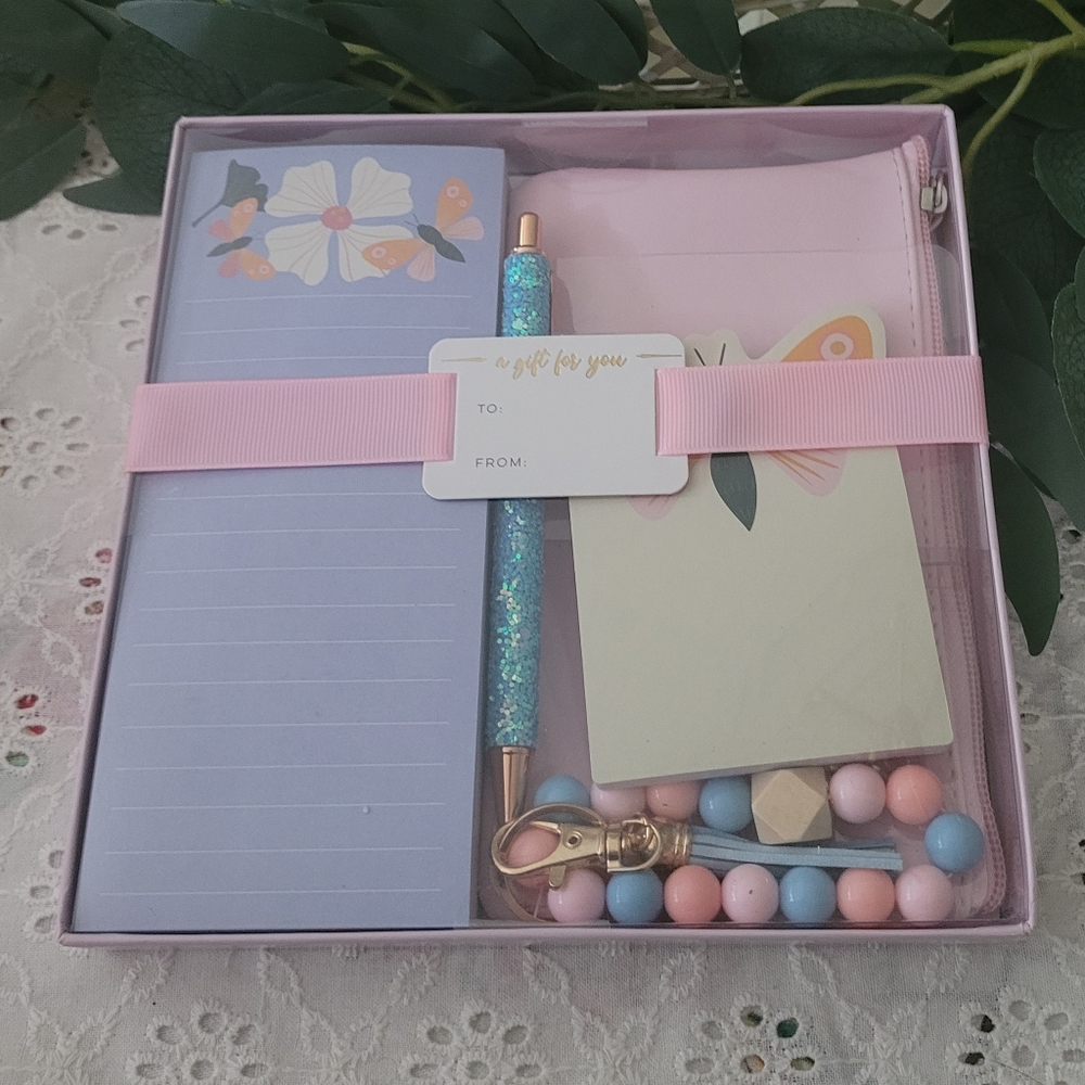 CBE Paperie Pastel Stationery Gift Set with Glitter Pen